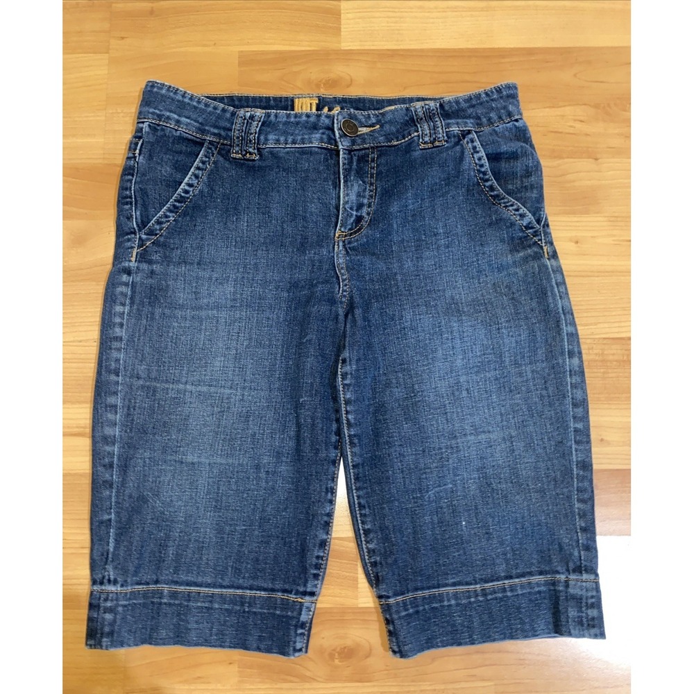 Kut‎ from the Kloth Bermuda Shorts Size 8 Blue Long Length Inseam 12.5" Denim